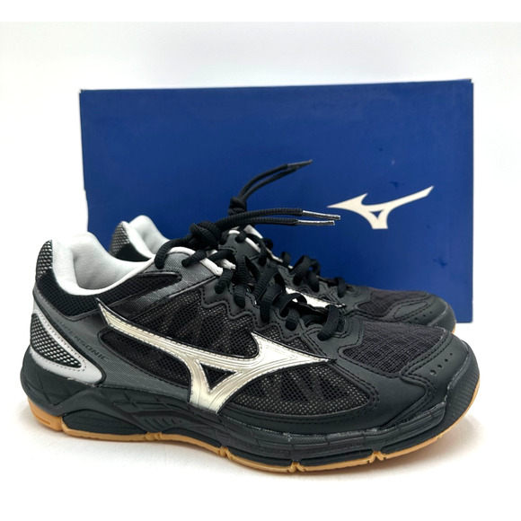 Mizuno WAVE SUPERSONIC NEW Women's Indoor/Athletic Shoe Size 7 US BLK/SIL - Picture 1 of 10